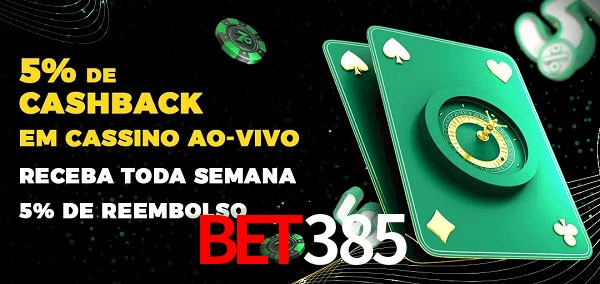 Promoções do cassino ao Vivo bet385